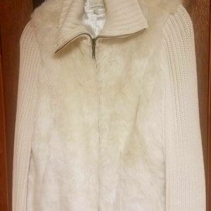 Ivory Faux Fur Swacket